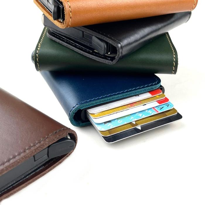 Philo Goods Slim RFID Leather Wallet with Card POP out - Black