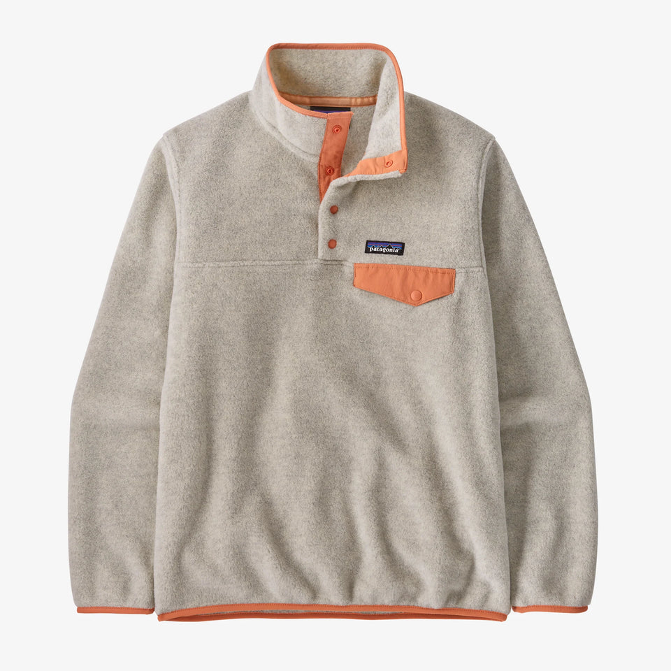 Patagonia Women's Lightweight Synchilla® Snap-T® Fleece Pullover - Oatmeal Heather / Heirloom Peach
