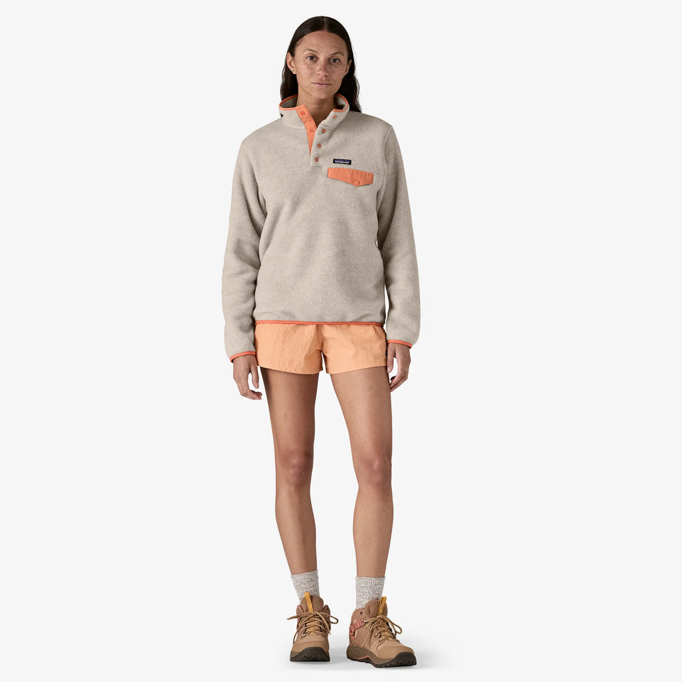 Patagonia Women's Lightweight Synchilla® Snap-T® Fleece Pullover - Oatmeal Heather / Heirloom Peach