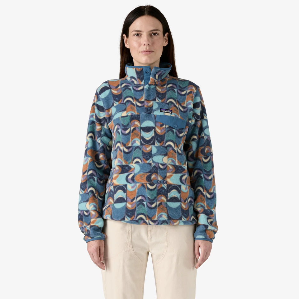 Patagonia Women's Lightweight Synchilla® Snap-T® Fleece Pullover - Swallowtail Geo: Still Blue