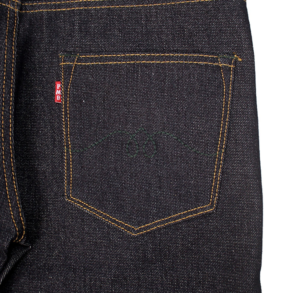 PMD & Co Gorilla 14oz Black Indigo Denim Selvedge Accent Slim Fit
