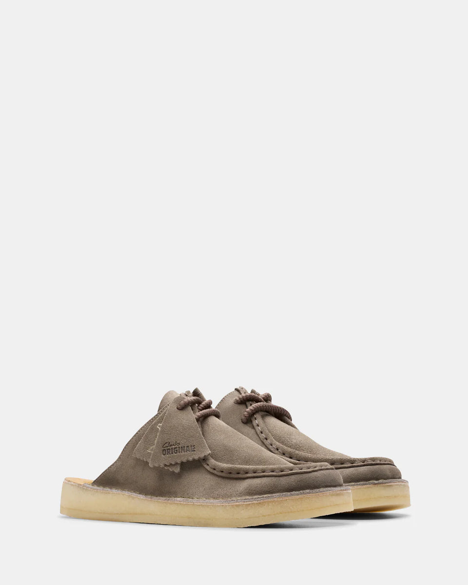 Clarks Desert Nomad Mule - Grey/Sage Suede