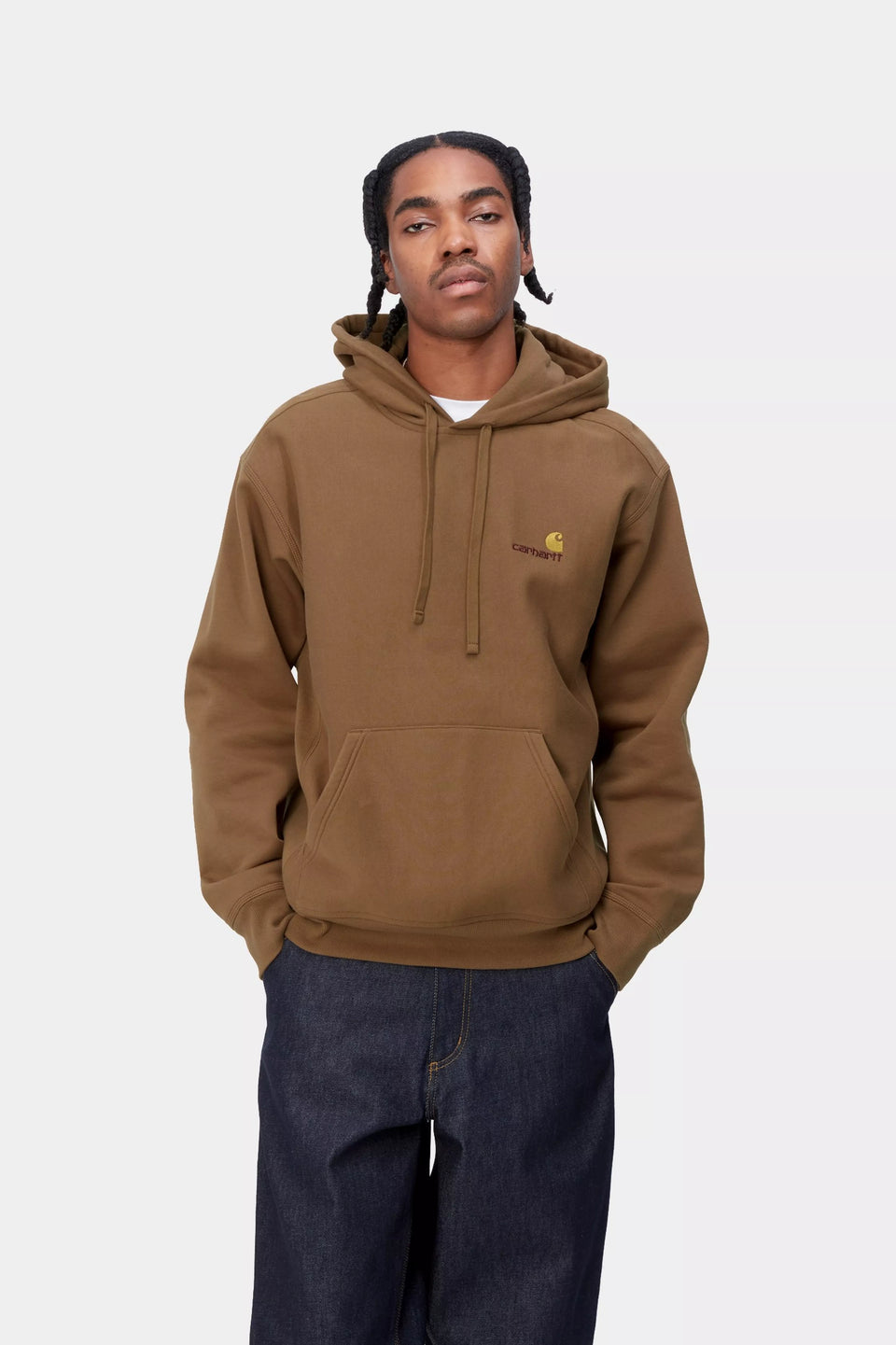Carhartt Hooded American Script Sweat - Hamilton Brown