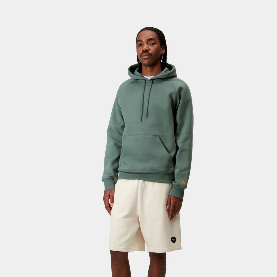 Carhartt Hooded Chase Sweatshirt - Silver Pine / Gold