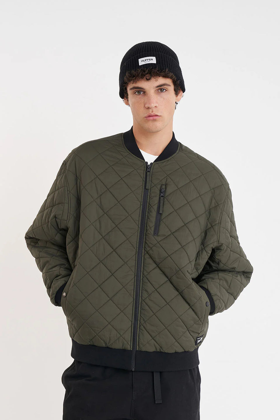 Huffer Rev Quilted Bomber Jacket - Cypress