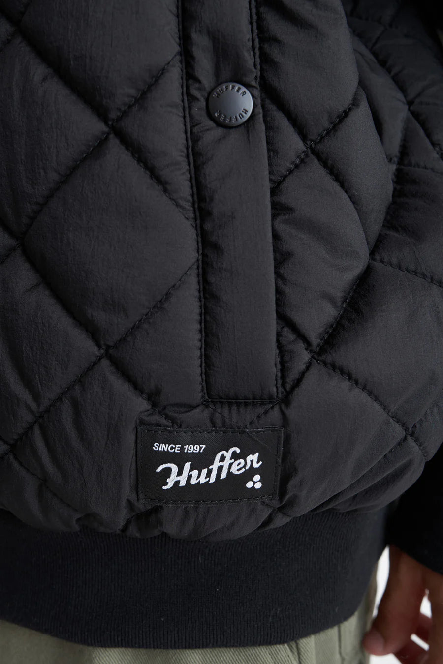 Huffer Rev Quilted Bomber Jacket - Black