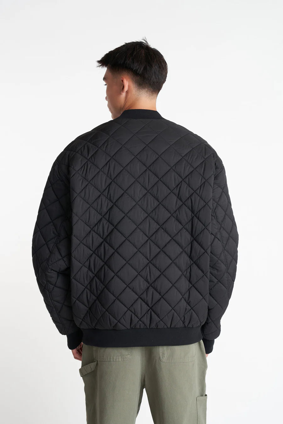 Huffer Rev Quilted Bomber Jacket - Black