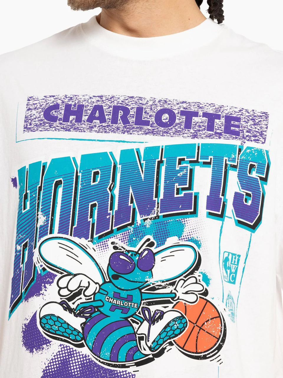 Mitchell & Ness Brush Off 2.0 Tee Charlotte Hornets Vintage White
