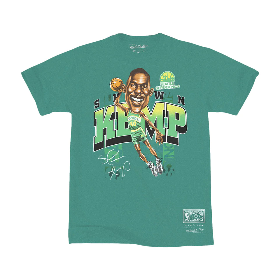 Mitchell & Ness Caricature Tee Sonics Faded Green
