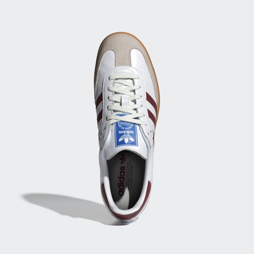 red white and blue adidas sambas