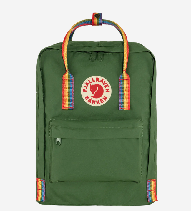 Fjallraven Kanken Rainbow Spruce Green Stencil