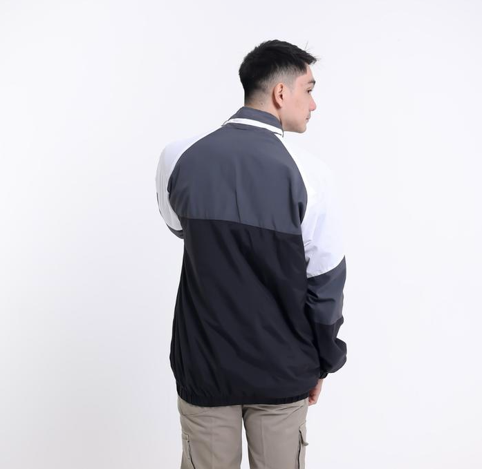 Troveast Sporty Parachute Windbreaker Jacket - Airis Black / Grey
