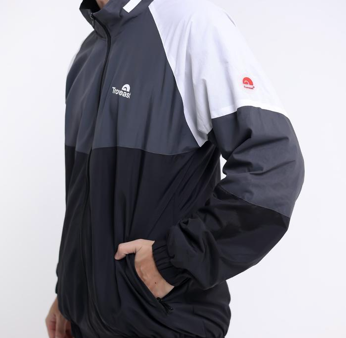 Troveast Sporty Parachute Windbreaker Jacket - Airis Black / Grey