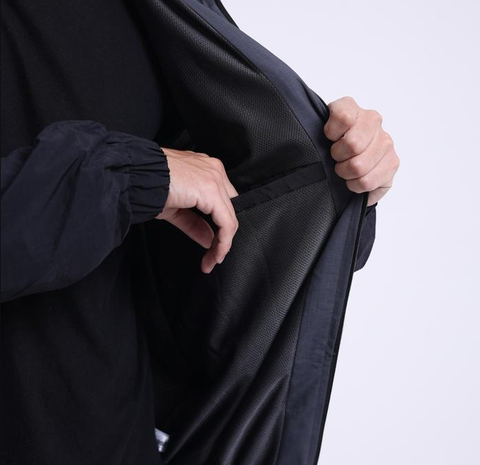 Troveast Sporty Parachute Windbreaker Jacket - Airis Black / Grey