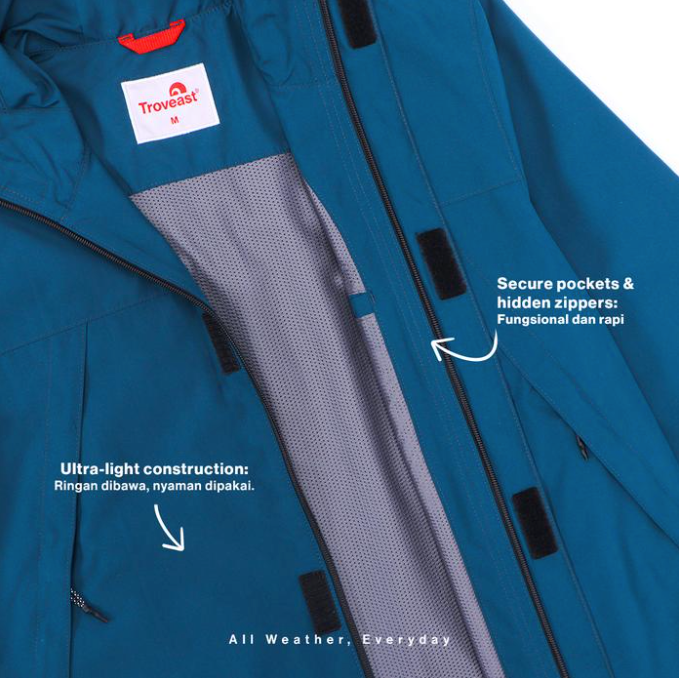 Troveast Urban Outdoor Jacket Breathable Aerishell Series Alaska - Dark Teal