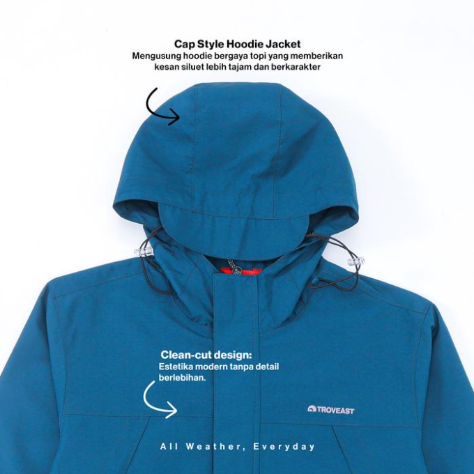 Troveast Urban Outdoor Jacket Breathable Aerishell Series Alaska - Dark Teal