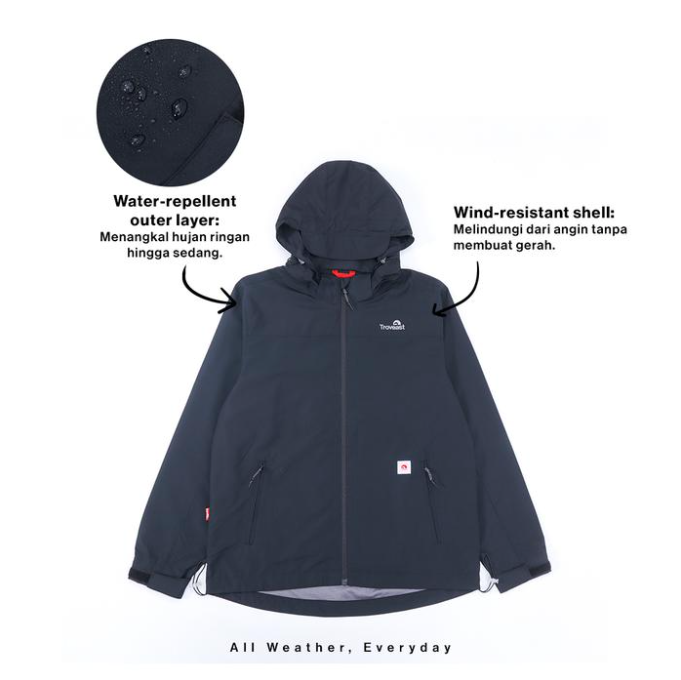 Troveast Urban Outdoor Jacket Breathable Aerishell Series Berlin - Black