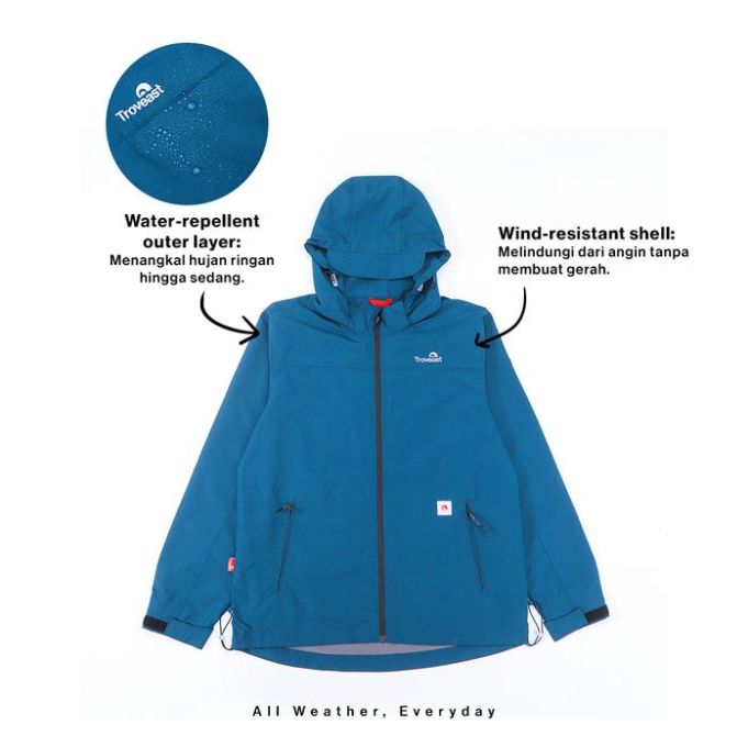 Troveast Urban Outdoor Jacket Breathable Aerishell Series Berlin - Dark Teal