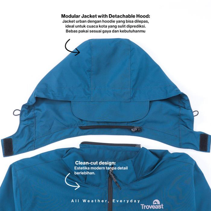 Troveast Urban Outdoor Jacket Breathable Aerishell Series Berlin - Dark Teal