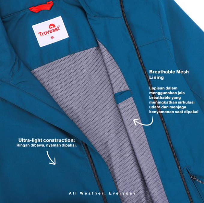 Troveast Urban Outdoor Jacket Breathable Aerishell Series Berlin - Dark Teal