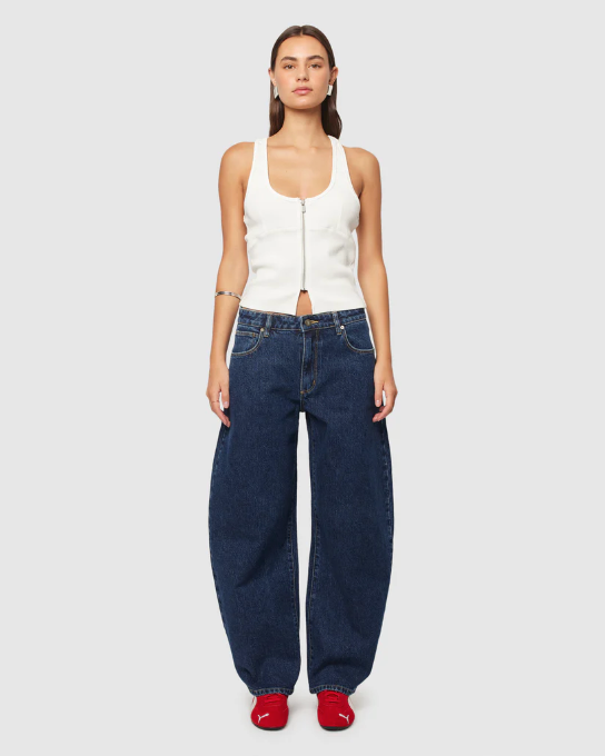 Abrand 95 Mid Barrel Jean Tara - Dark Blue