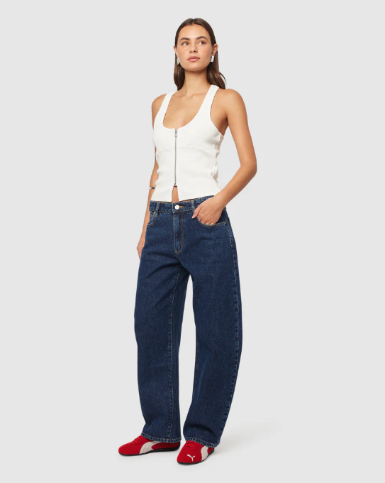 Abrand 95 Mid Barrel Jean Tara - Dark Blue