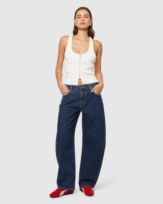 Abrand 95 Mid Barrel Jean Tara - Dark Blue