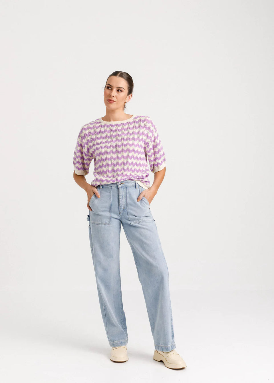 Thing Thing Squiggle Tee Creamy Lilac