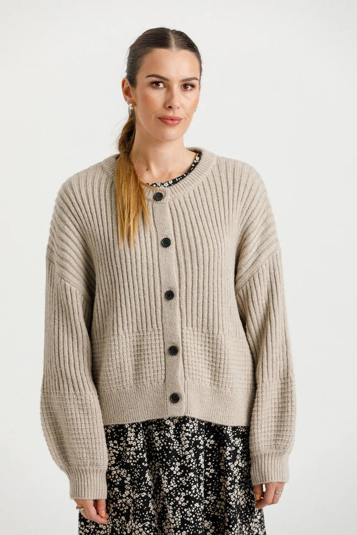 Thing Thing Sizzle Cleo Cardigan - Oatmeal
