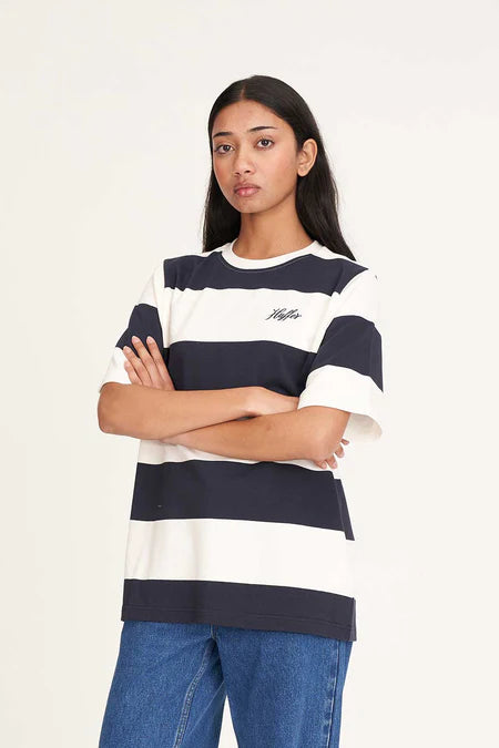 Huffer Benson Relax Tee - Navy/Chalk