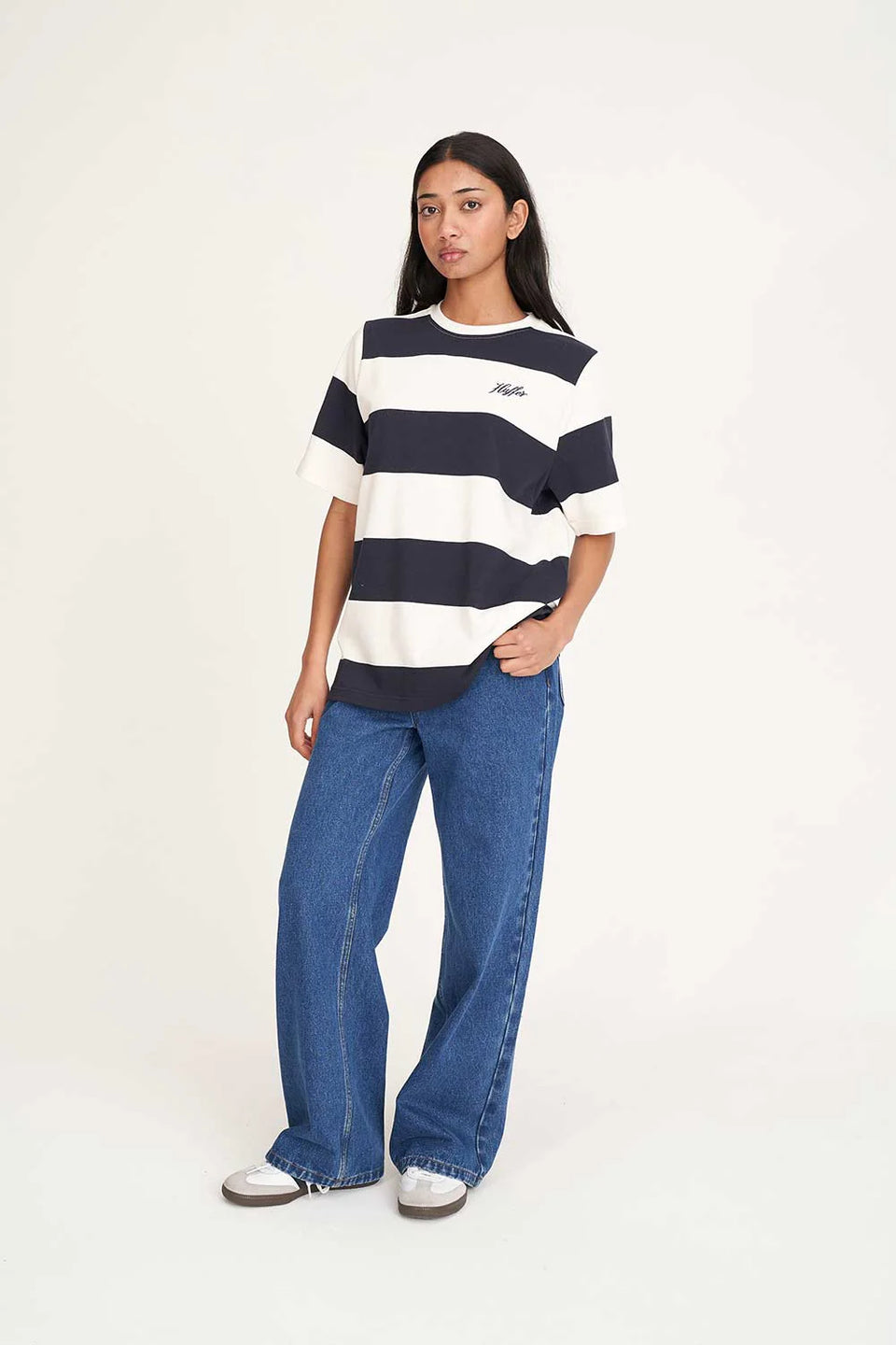 Huffer Benson Relax Tee - Navy/Chalk