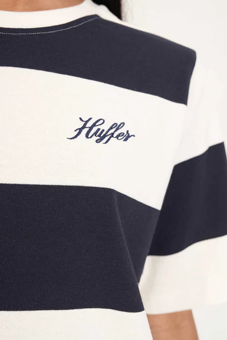 Huffer Benson Relax Tee - Navy/Chalk
