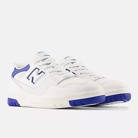 New Balance 550 White with cobalt and summer fog