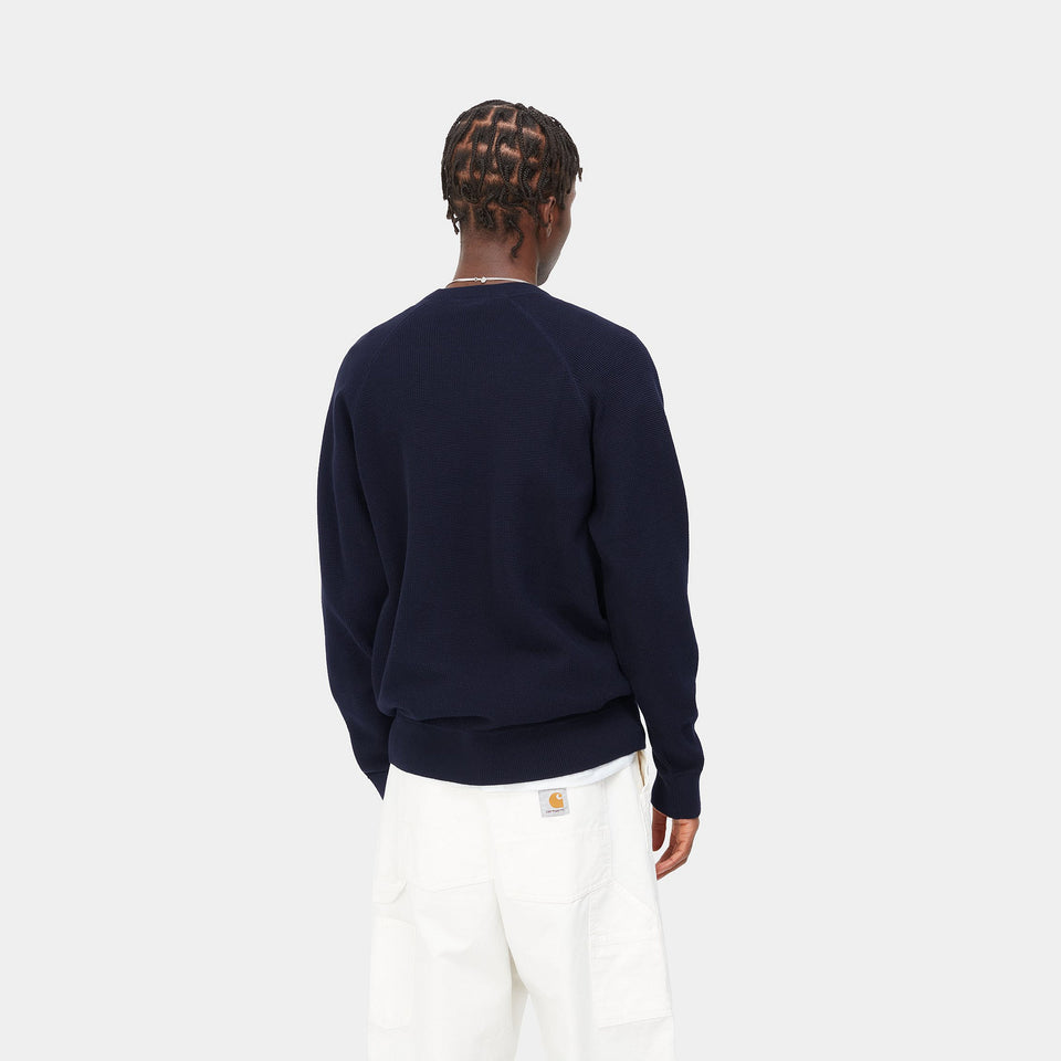 Carhartt Chase Sweater - Dark Navy / Gold