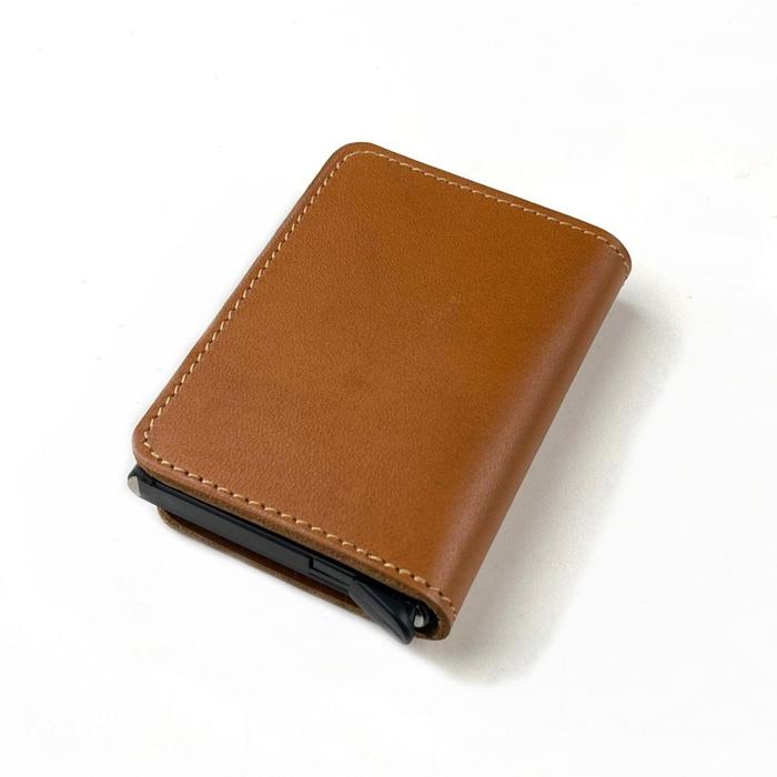 Philo Goods Slim RFID Leather Wallet with Card POP out - Tan