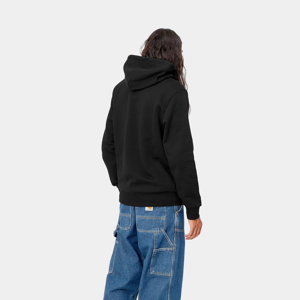 Carhartt Hooded Script Embroidery Sweatshirt - Black / White