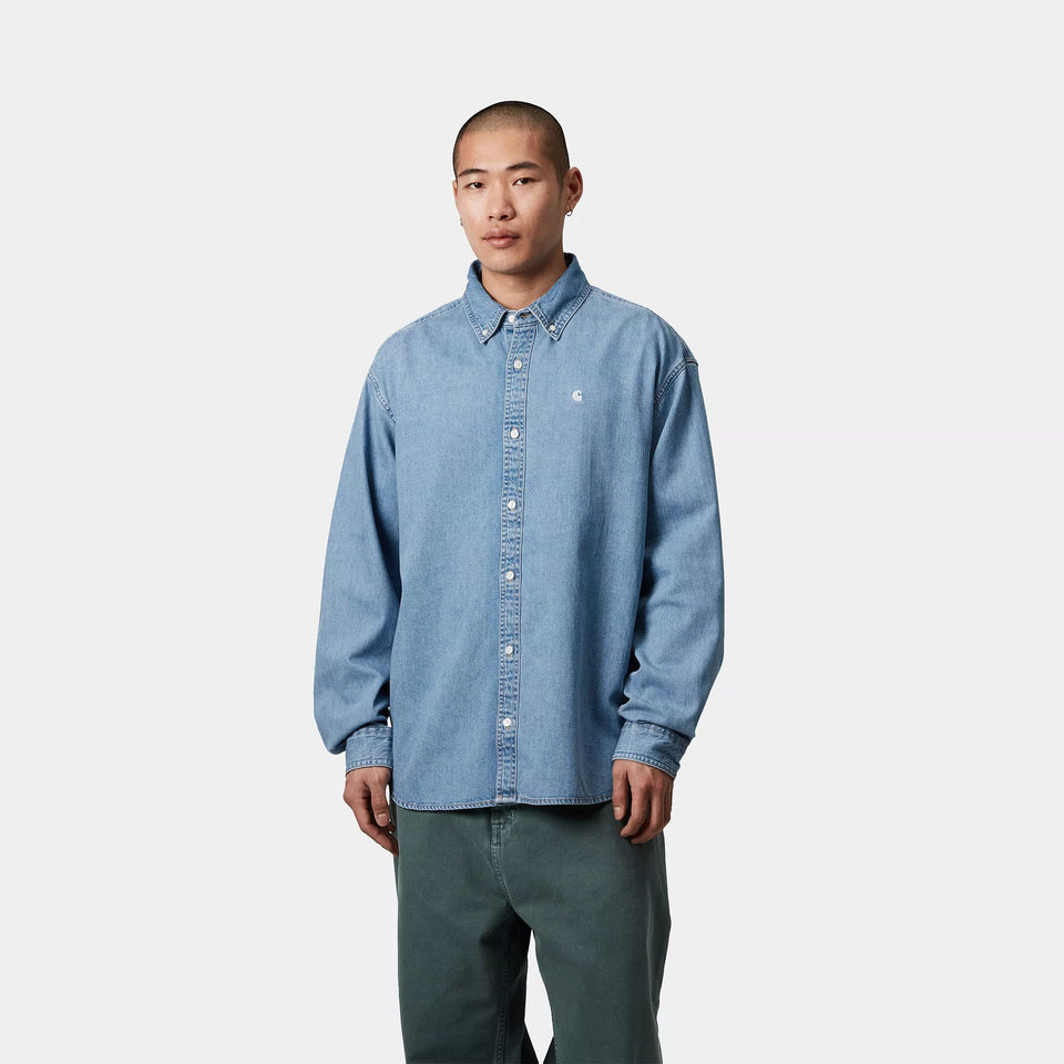 Carhartt L/S Lucas Shirt - Blue Bleached