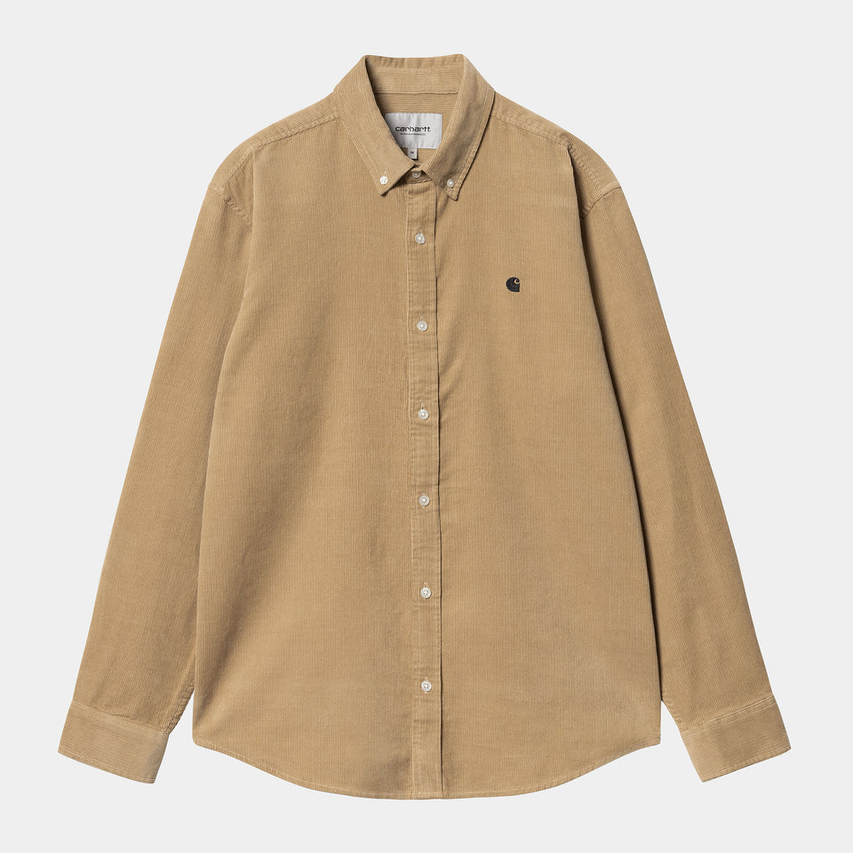 Carhartt L/S Madison Fine Cord Shirt - Sable / Black