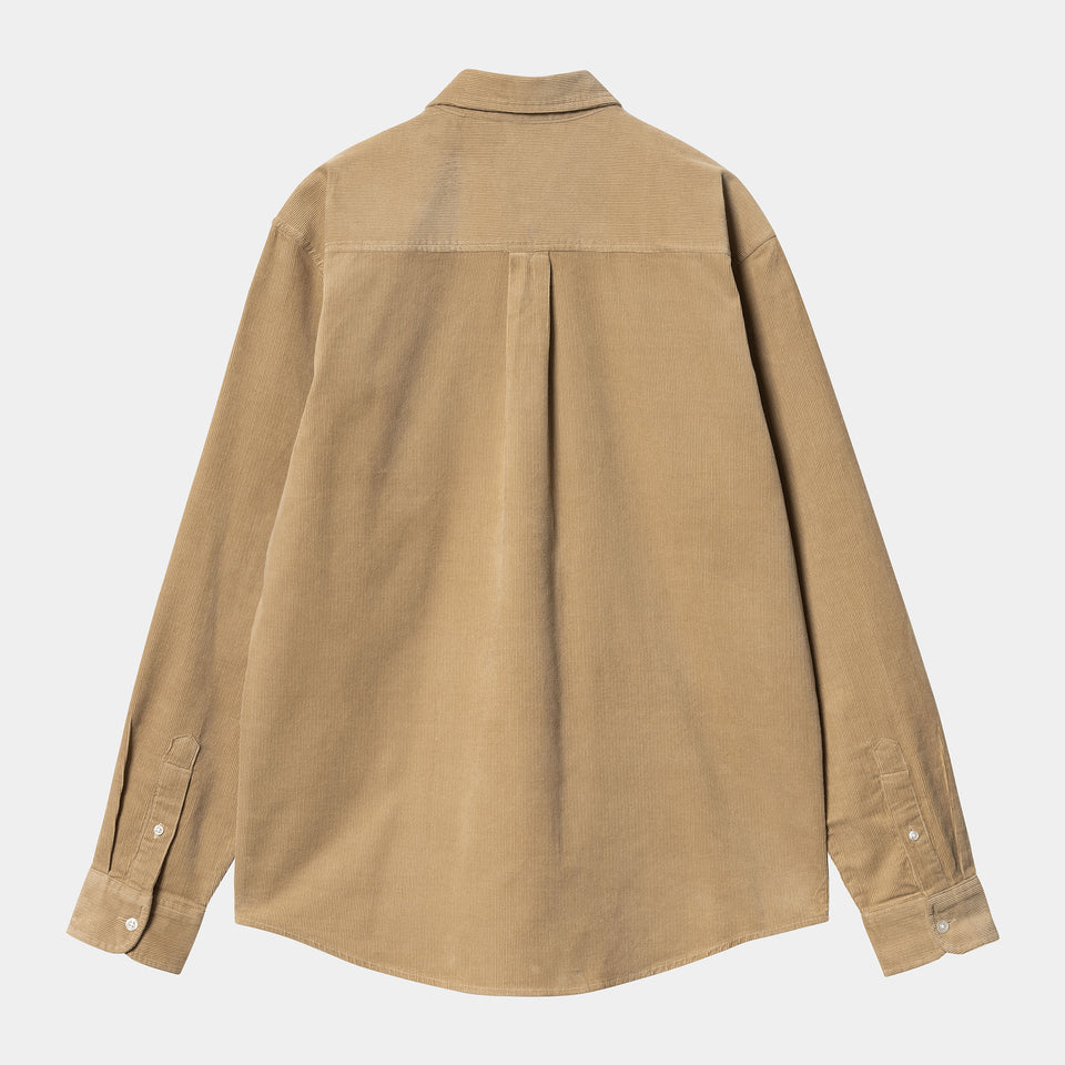Carhartt L/S Madison Fine Cord Shirt - Sable / Black