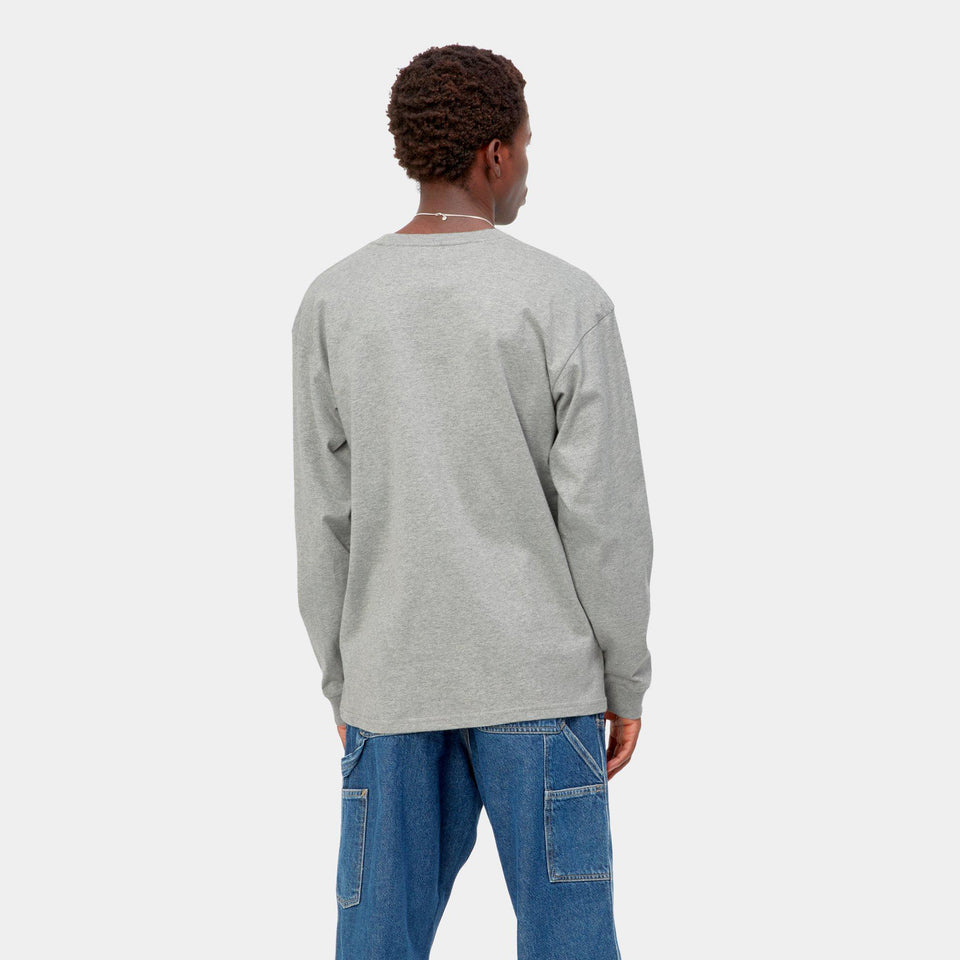 Carhartt L/S Chase T-Shirt - Grey Heather / Gold