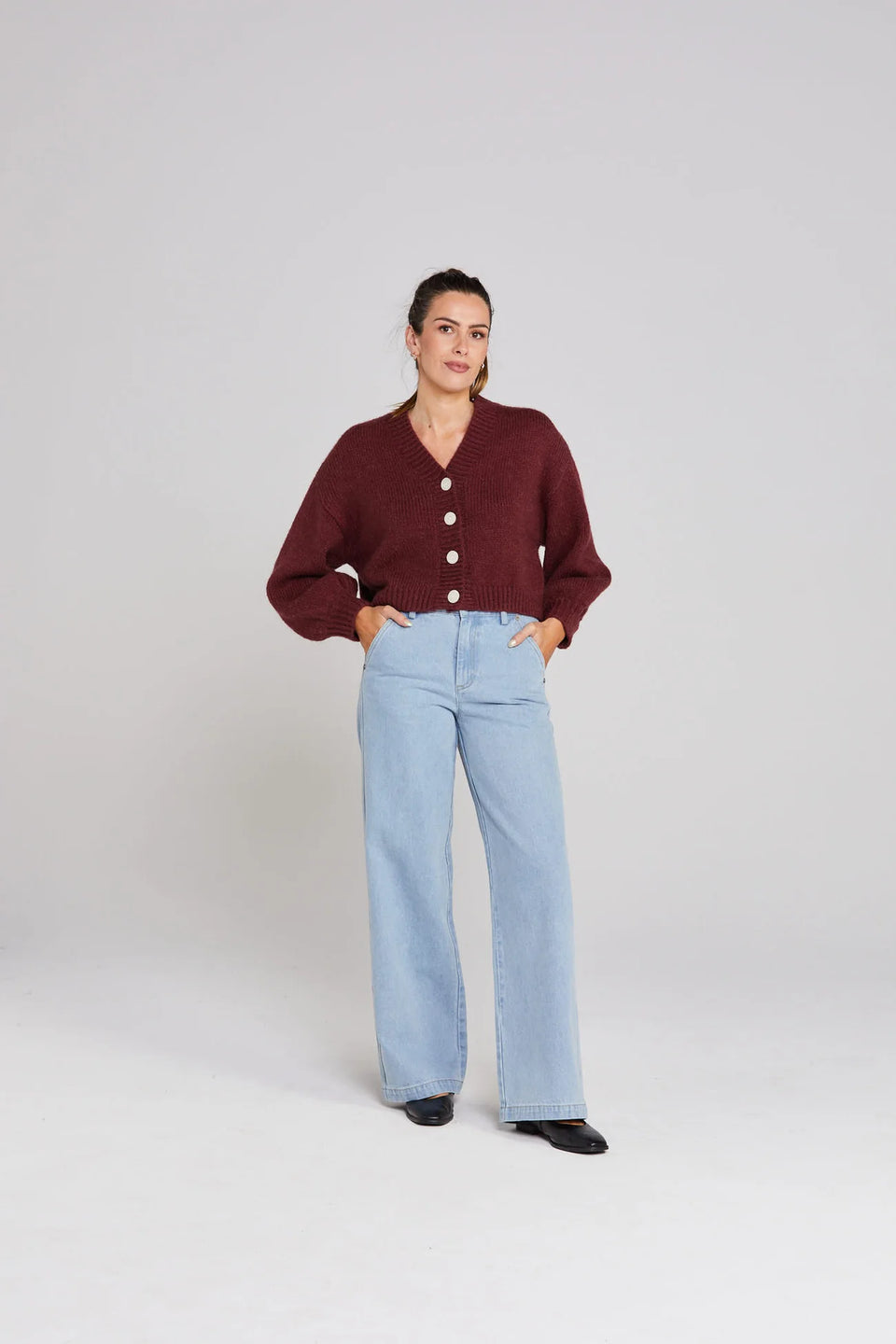 Thing Thing Huddle Cardigan - Winter Rouge