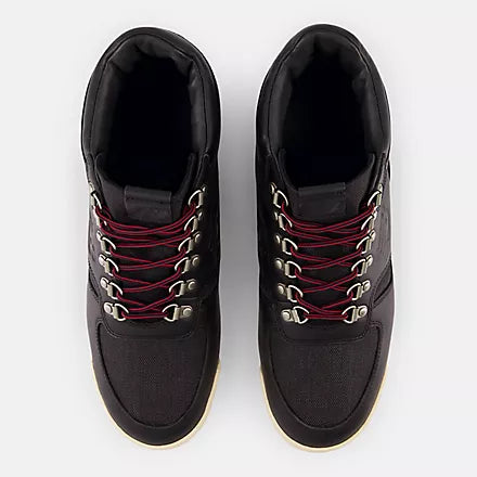 New Balance Rainier Black with macadamia nut and nb scarlet