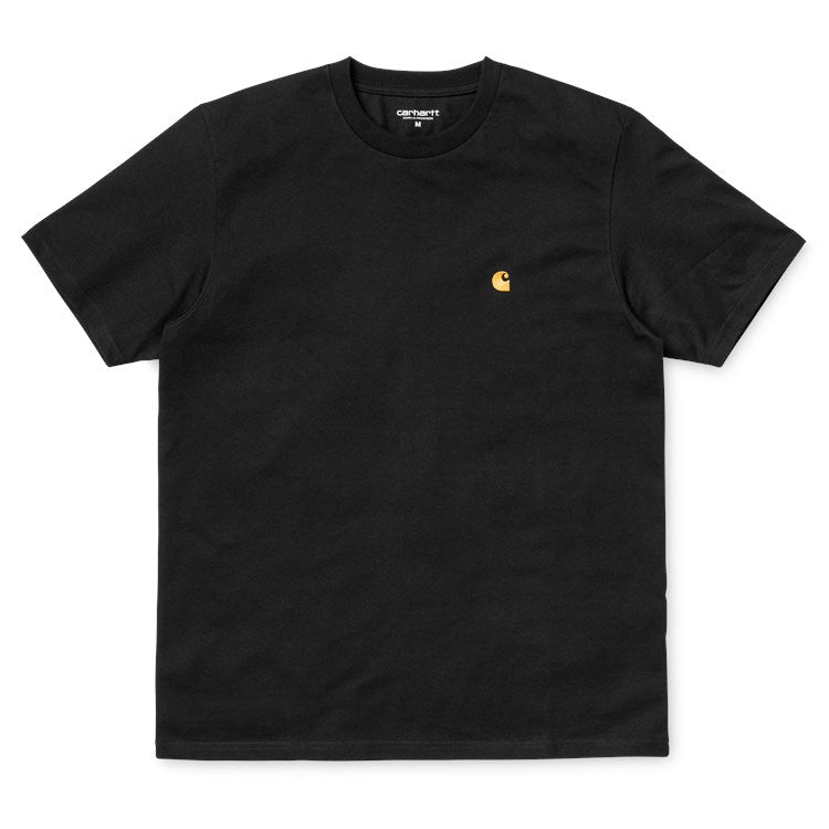 Carhartt Short Sleeve Chase T Shirt Black/ Gold - Stencil