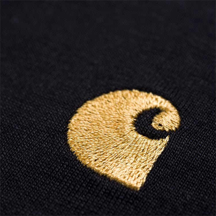 Carhartt Short Sleeve Chase T Shirt Black/ Gold - Stencil