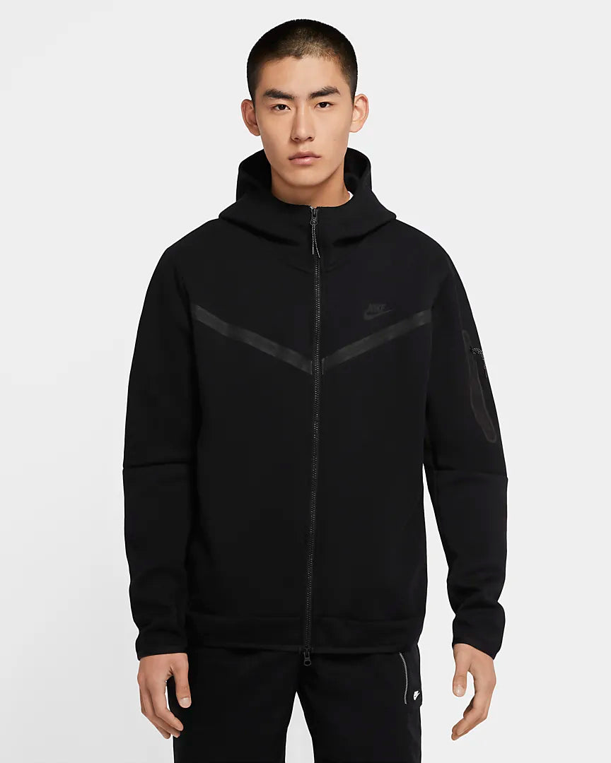 Nike Sportswear Tech Fleece Full Zip Hoodie Black Stencil
