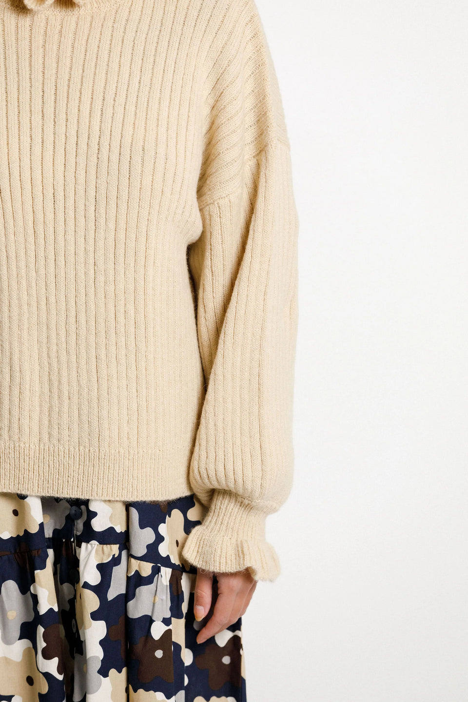 Thing Thing Ruffle Emma Jumper - Latte