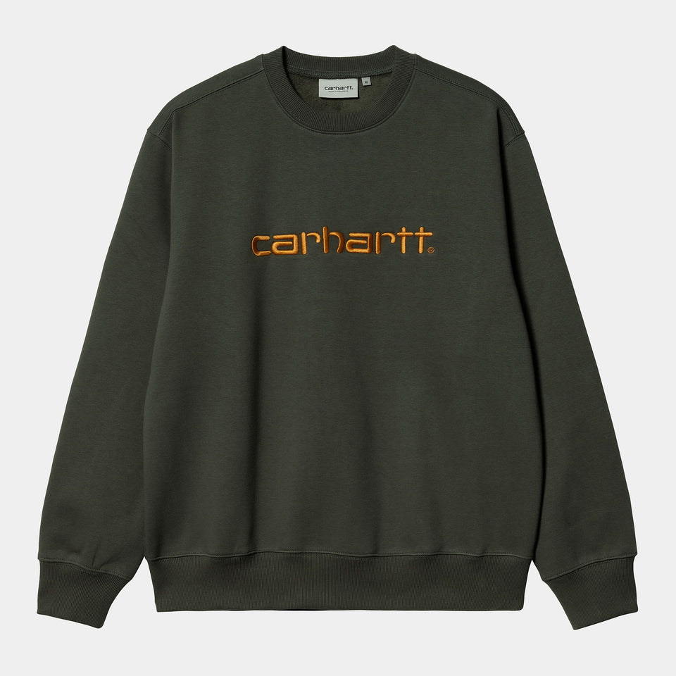 Carhartt "Carhartt" Sweatshirt - Boxwood / Ochre