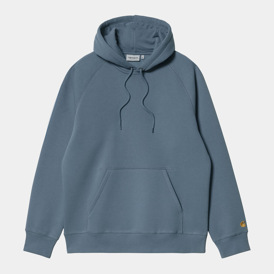 Carhartt Hooded Chase Sweat Storm Blue / Gold