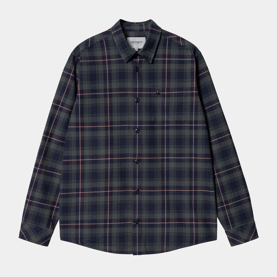 Carhartt Lermond Shirt Check Juniper / Dark Navy