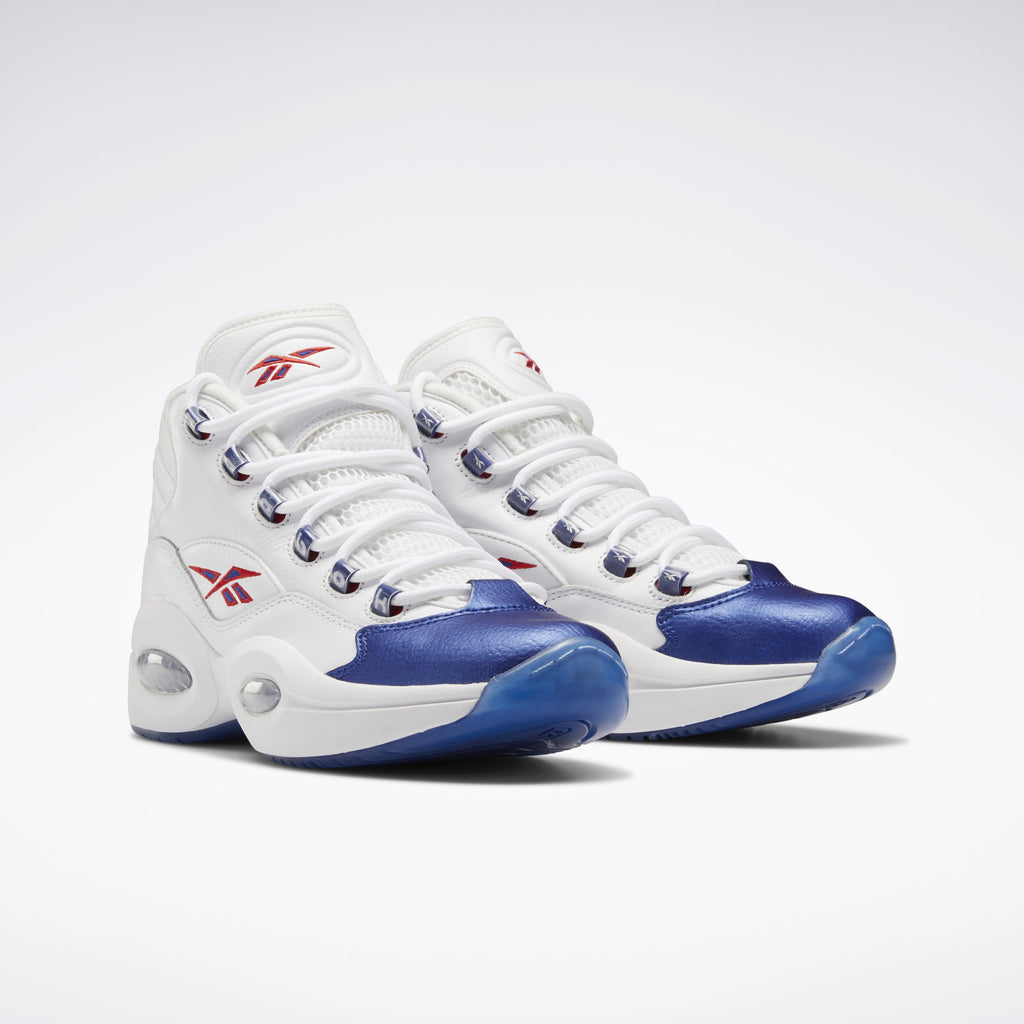 Reebok Question Mid White Core Blue Stencil